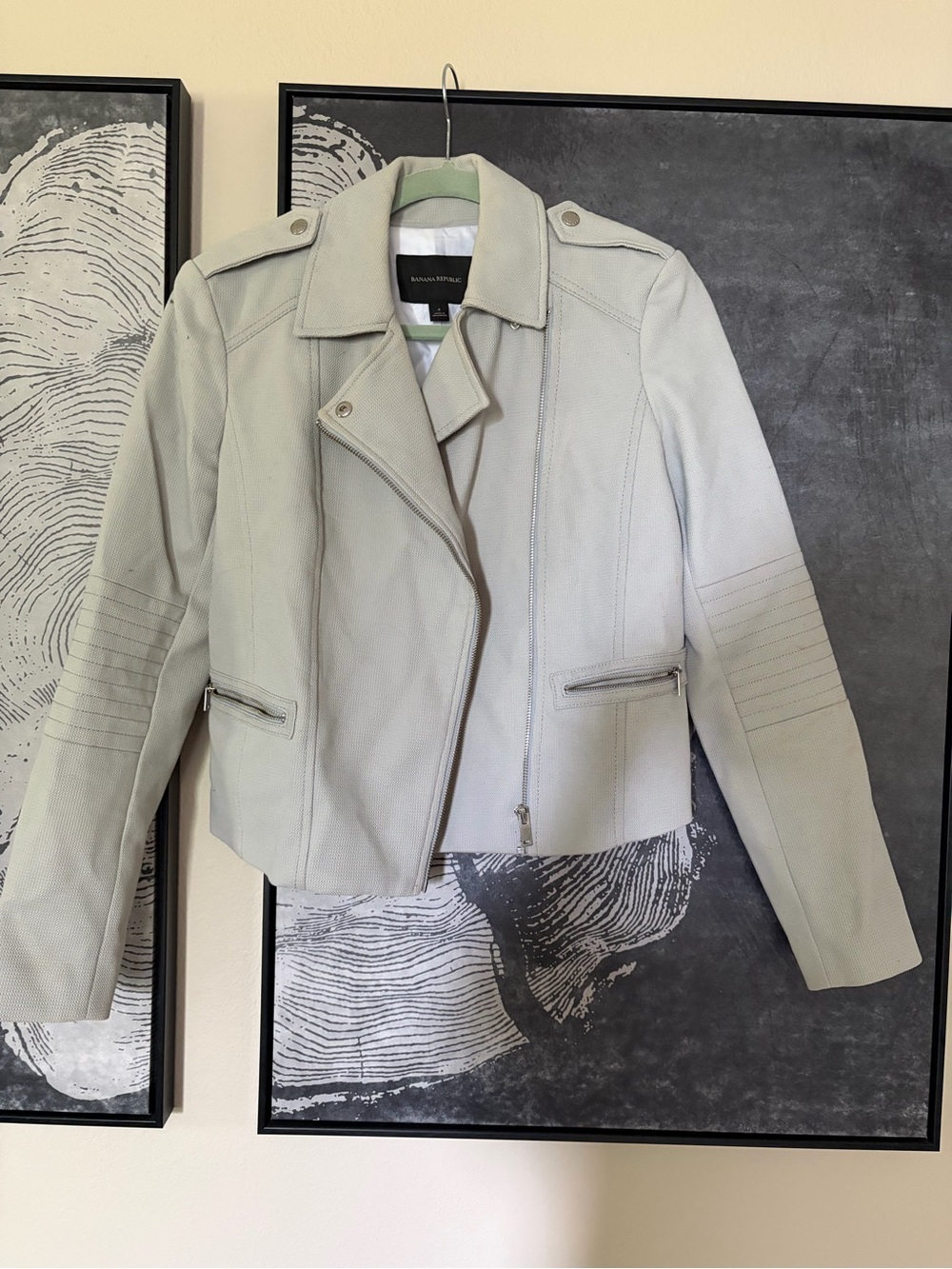 Banana Republic Pale Gray Moto Jacket